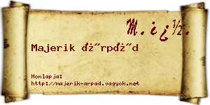 Majerik Árpád névjegykártya