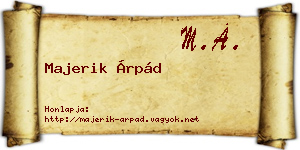 Majerik Árpád névjegykártya